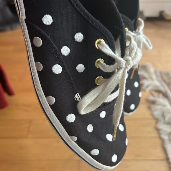 Kate Spade Keds Black Sneakers with White Polka Dots 8 - Picture 15 of 16